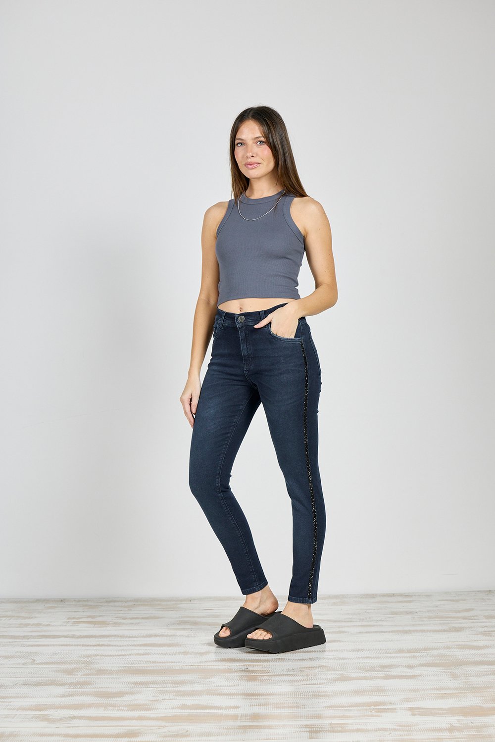 ART. 407 | BLUE BLACK BRILLO LATERAL ELASTIZADO