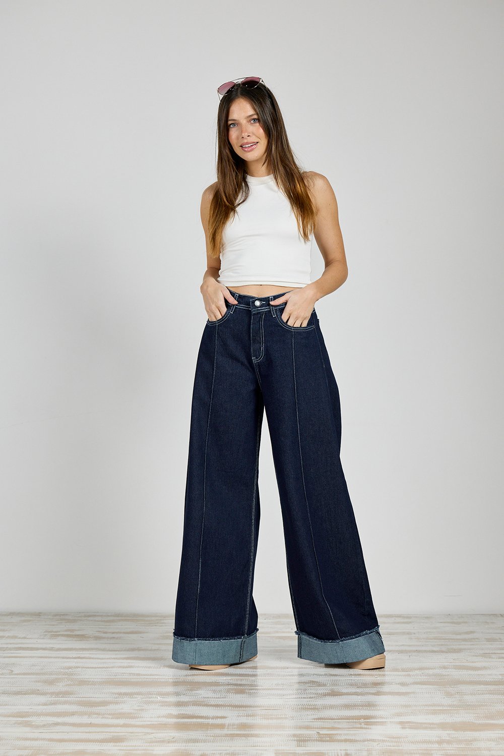 ART. 417 | MAXI BAGGY AZUL CON ALFORZA BOTA DOBLES RÍGIDO