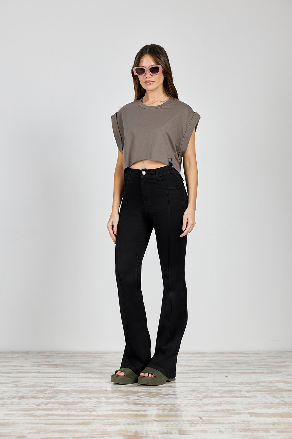 ART. 421 | SEMI OXFORD NEGRO CON ALFORZA ELASTIZADO