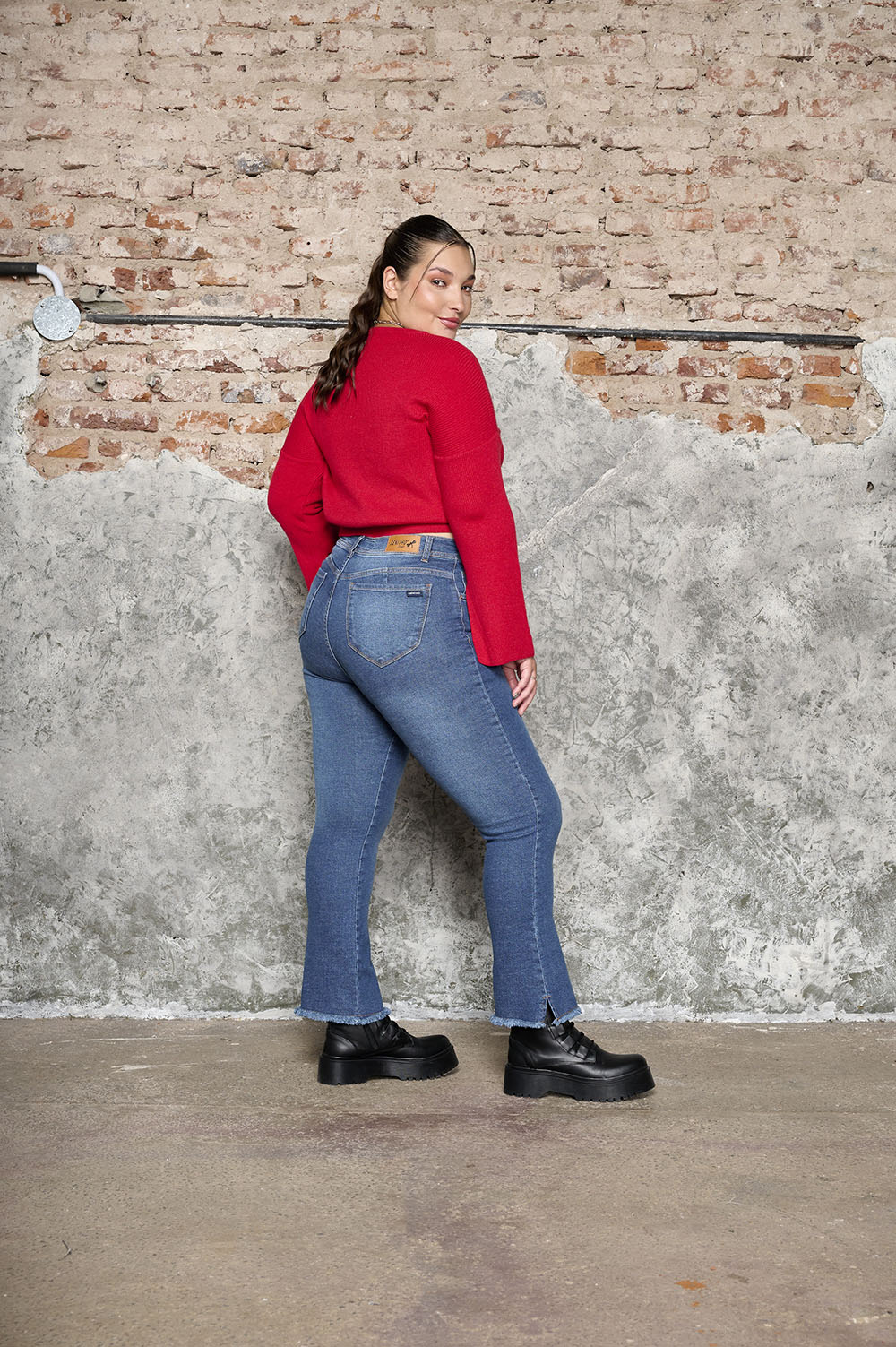 Pantalon Clasico Semi Oxford Mujer Tiro Alto Cenitho Jeans