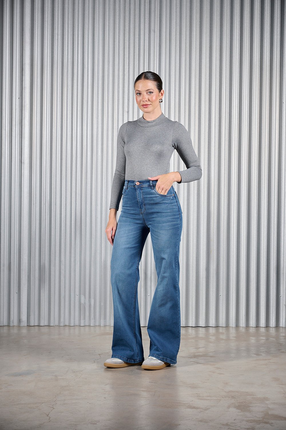 ART. 342 | WIDE LEG AZUL LOCALIZADO ELASTIZADO