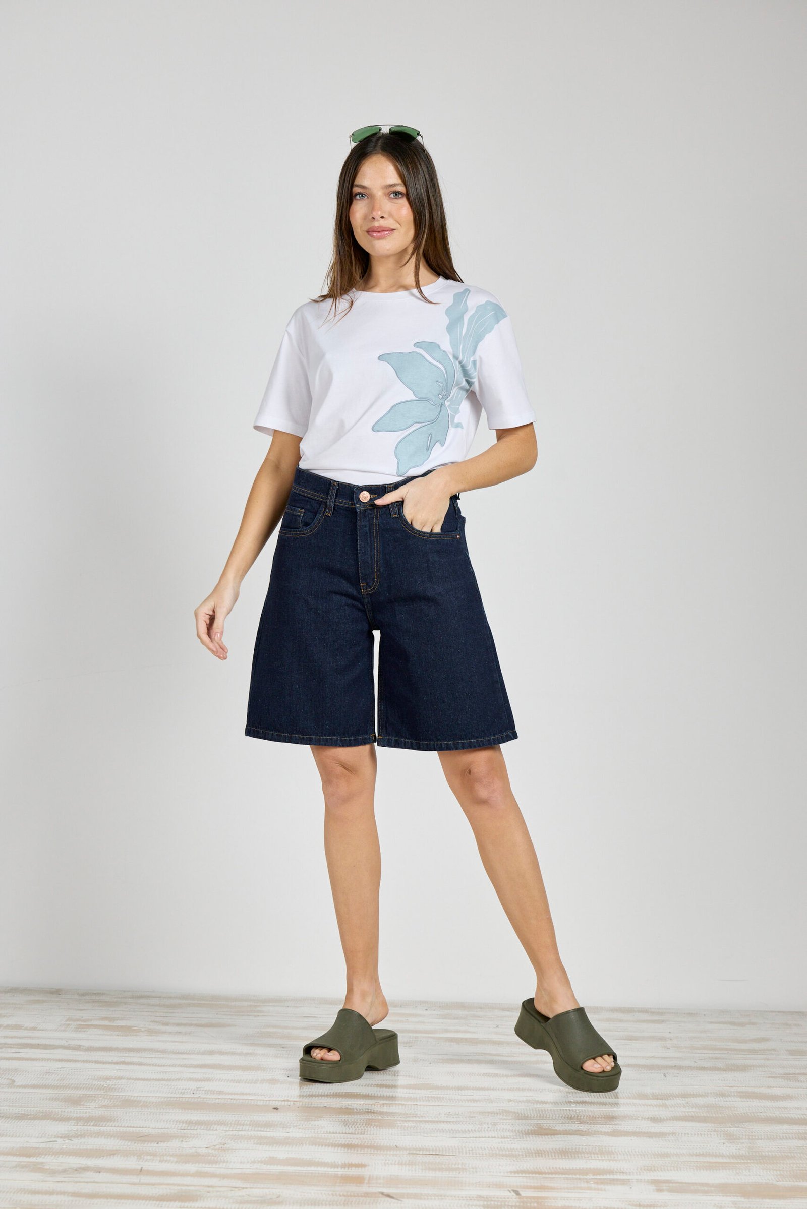 ART. C-115 | BERMUDA BAGGY AZUL CLÁSICO RÍGIDO