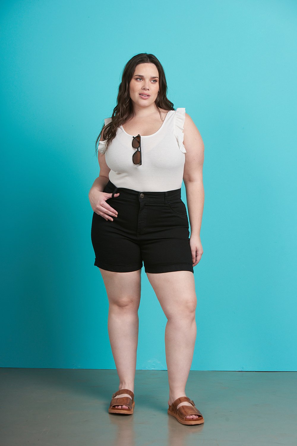 ART. M-567 | DAMA SHORT NEGRO CON DOBLES ELASTIZADO